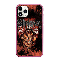 Чехол iPhone 11 Pro матовый Slipknot horror, цвет: 3D-малиновый