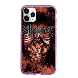 Чехол iPhone 11 Pro матовый Slipknot horror, цвет: 3D-фиолетовый