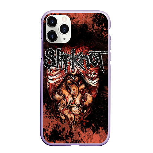 Чехол iPhone 11 Pro матовый Slipknot horror / 3D-Светло-сиреневый – фото 1