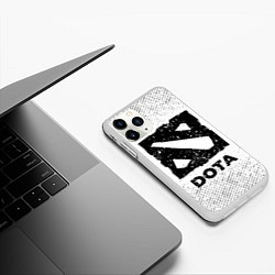 Чехол iPhone 11 Pro матовый Dota с потертостями на светлом фоне, цвет: 3D-белый — фото 2