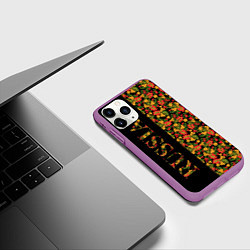 Чехол iPhone 11 Pro матовый Хохлома-символ России, цвет: 3D-фиолетовый — фото 2