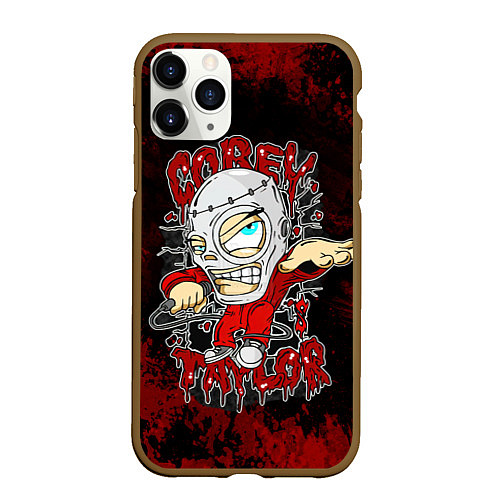 Чехол iPhone 11 Pro матовый Slipknot skull / 3D-Коричневый – фото 1