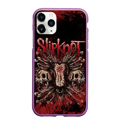 Чехол iPhone 11 Pro матовый Horror Slipknot, цвет: 3D-фиолетовый