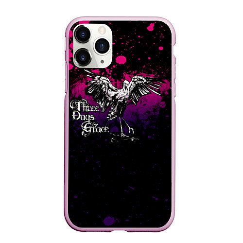 Чехол iPhone 11 Pro матовый Three Days Grace stork / 3D-Розовый – фото 1