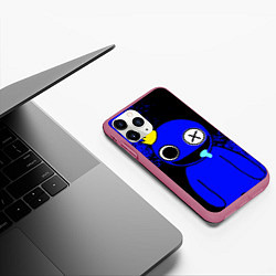 Чехол iPhone 11 Pro матовый Радужные друзья: улыбчивый Синий, цвет: 3D-малиновый — фото 2