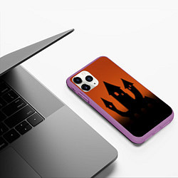 Чехол iPhone 11 Pro матовый Halloween - замок ведьм, цвет: 3D-фиолетовый — фото 2