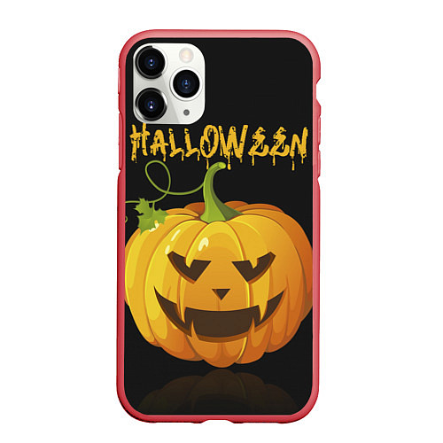 Чехол iPhone 11 Pro матовый Halloween : тыква / 3D-Красный – фото 1