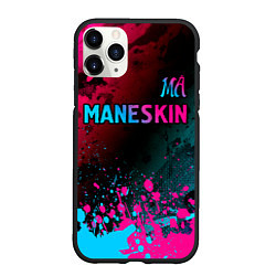 Чехол iPhone 11 Pro матовый Maneskin - neon gradient: символ сверху