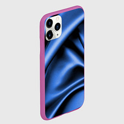 Чехол iPhone 11 Pro матовый Складки гладкой синей ткани, цвет: 3D-фиолетовый — фото 2