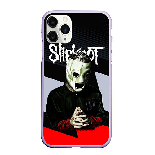 Чехол iPhone 11 Pro матовый Slipknot абстракция / 3D-Светло-сиреневый – фото 1