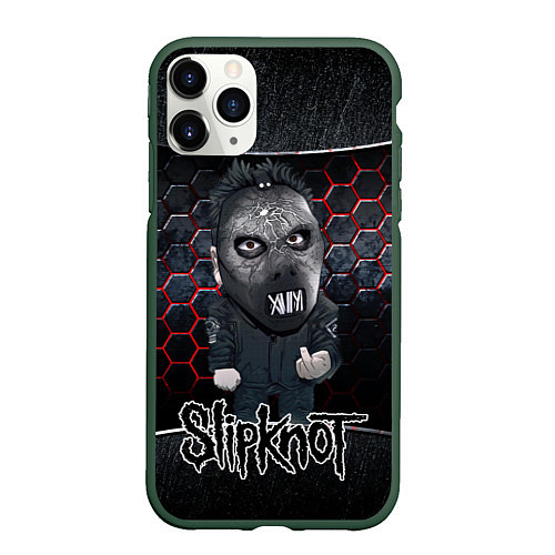 Чехол iPhone 11 Pro матовый Slipknot dark black / 3D-Темно-зеленый – фото 1