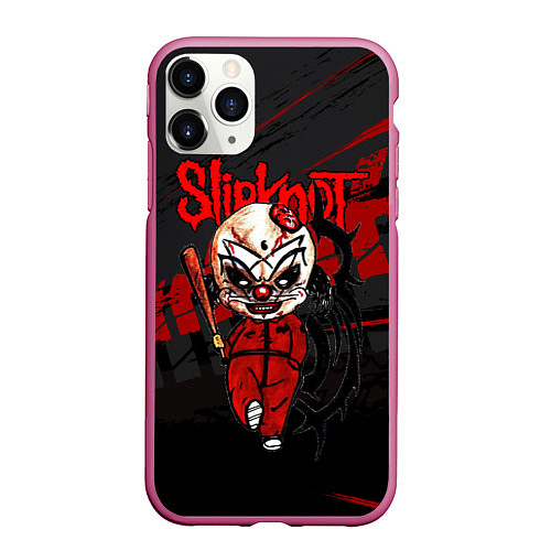 Чехол iPhone 11 Pro матовый Slipknot bloody / 3D-Малиновый – фото 1