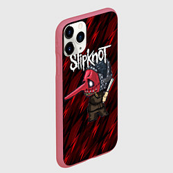Чехол iPhone 11 Pro матовый Slipknot красные молнии, цвет: 3D-малиновый — фото 2