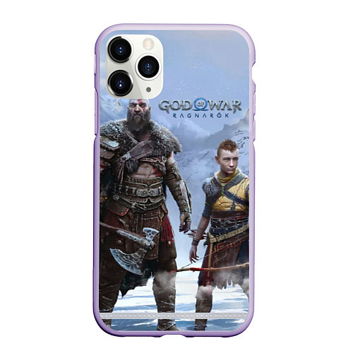 Чехол iPhone 11 Pro матовый God of war ragnarok-God of War: Рагнарёк / 3D-Светло-сиреневый – фото 1