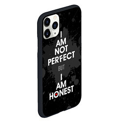 Чехол iPhone 11 Pro матовый I am not perfect, but I am honest, цвет: 3D-черный — фото 2