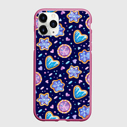Чехол iPhone 11 Pro матовый Новогоднее печение, цвет: 3D-малиновый