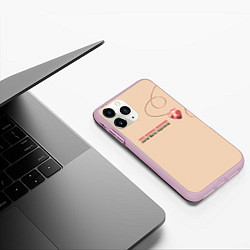 Чехол iPhone 11 Pro матовый Из песни Нойз МС: Друг к другу тянутся сердца, цвет: 3D-розовый — фото 2
