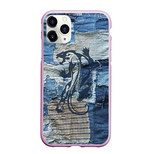 Чехол iPhone 11 Pro матовый Cotton Rag - Patchwork -Tiger / 3D-Розовый – фото 1