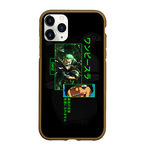 Чехол iPhone 11 Pro матовый One Piece: Zoro / 3D-Коричневый – фото 1