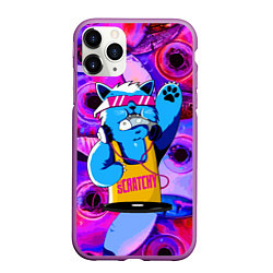 Чехол iPhone 11 Pro матовый DJ Scratchy in pink glasses, цвет: 3D-фиолетовый