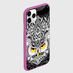 Чехол iPhone 11 Pro матовый Сова с золотыми глазами, цвет: 3D-фиолетовый — фото 2
