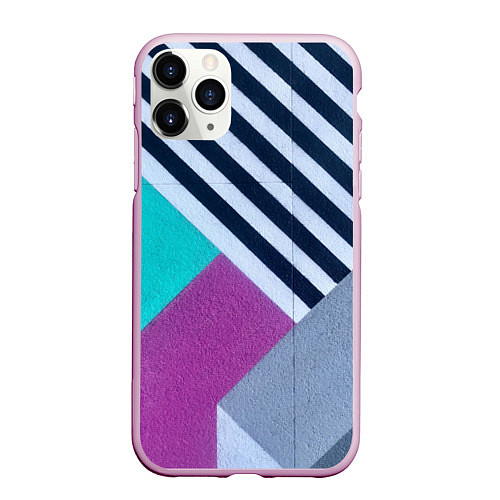 Чехол iPhone 11 Pro матовый Разнообразные абстрактные паттерны / 3D-Розовый – фото 1