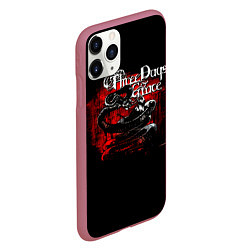 Чехол iPhone 11 Pro матовый Three Days Grace змея и ворон, цвет: 3D-малиновый — фото 2