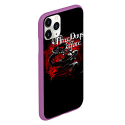 Чехол iPhone 11 Pro матовый Three Days Grace змея и ворон, цвет: 3D-фиолетовый — фото 2