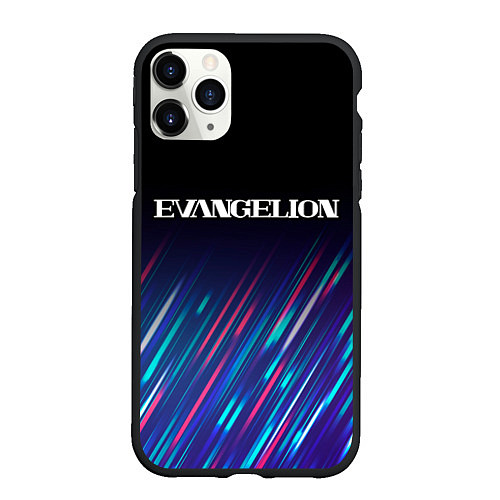 Чехол iPhone 11 Pro матовый Evangelion stream / 3D-Черный – фото 1