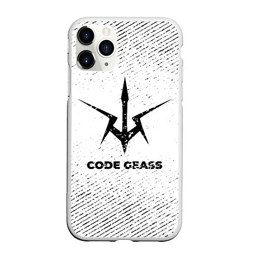 Чехол iPhone 11 Pro матовый Code Geass с потертостями на светлом фоне / 3D-Белый – фото 1