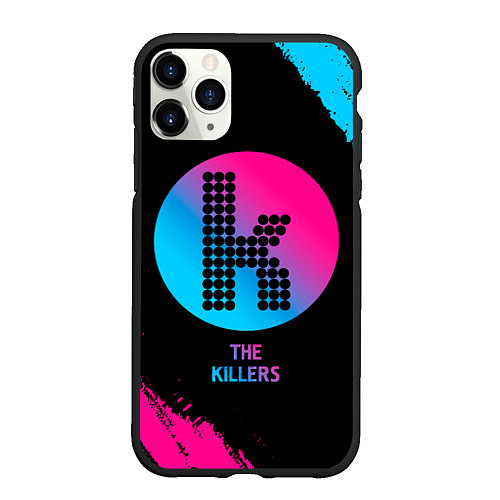 Чехол iPhone 11 Pro матовый The Killers - neon gradient / 3D-Черный – фото 1