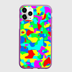 Чехол iPhone 11 Pro матовый Форма маляра - кляксы, цвет: 3D-фиолетовый