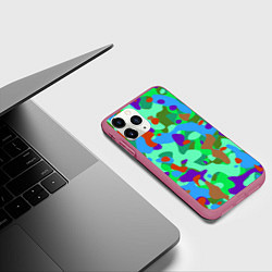 Чехол iPhone 11 Pro матовый Абстракция цвета, цвет: 3D-малиновый — фото 2
