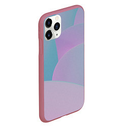 Чехол iPhone 11 Pro матовый Розовые и голубые волны, цвет: 3D-малиновый — фото 2