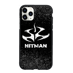 Чехол iPhone 11 Pro матовый Hitman с потертостями на темном фоне, цвет: 3D-черный