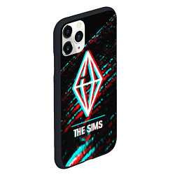 Чехол iPhone 11 Pro матовый The Sims в стиле glitch и баги графики на темном ф, цвет: 3D-черный — фото 2