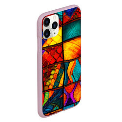 Чехол iPhone 11 Pro матовый Лоскутная мозаика - пэчворк, цвет: 3D-розовый — фото 2