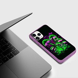 Чехол iPhone 11 Pro матовый Фантастические кислотные грибы, цвет: 3D-фиолетовый — фото 2