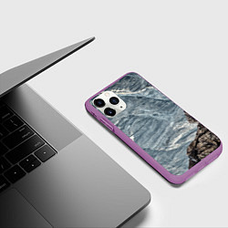 Чехол iPhone 11 Pro матовый Море и гора, цвет: 3D-фиолетовый — фото 2