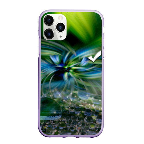 Чехол iPhone 11 Pro матовый Манитные поля - абстракция / 3D-Светло-сиреневый – фото 1