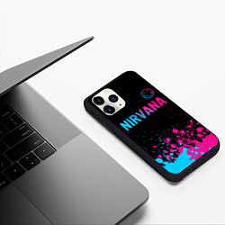 Чехол iPhone 11 Pro матовый Nirvana - neon gradient: символ сверху, цвет: 3D-черный — фото 2