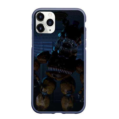 Чехол iPhone 11 Pro матовый Кошмарный Фрeдди / 3D-Серый – фото 1