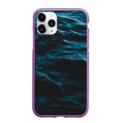 Чехол iPhone 11 Pro матовый Глубокое море / 3D-Фиолетовый – фото 1