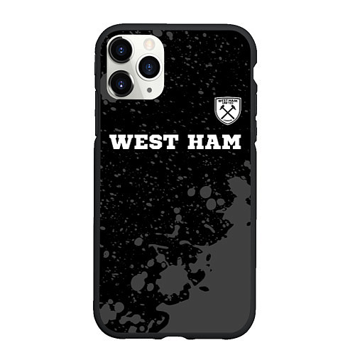 Чехол iPhone 11 Pro матовый West Ham sport на темном фоне: символ сверху / 3D-Черный – фото 1