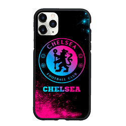 Чехол iPhone 11 Pro матовый Chelsea - neon gradient, цвет: 3D-черный