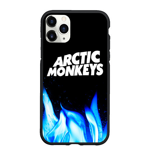 Чехол iPhone 11 Pro матовый Arctic Monkeys blue fire / 3D-Черный – фото 1