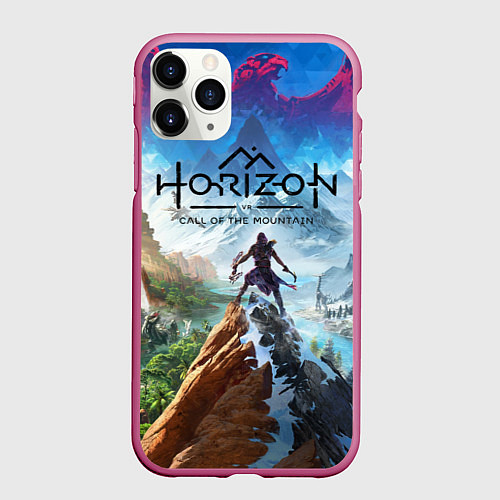 Чехол iPhone 11 Pro матовый Horizon call of the mountain keyart / 3D-Малиновый – фото 1