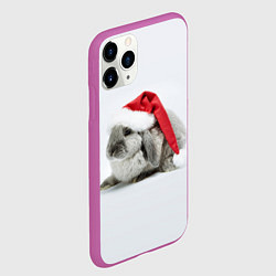 Чехол iPhone 11 Pro матовый Рождественский кролик - 2023, цвет: 3D-фиолетовый — фото 2