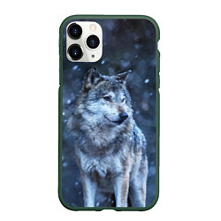 Чехол iPhone 11 Pro матовый Лесной волк, цвет: 3D-темно-зеленый