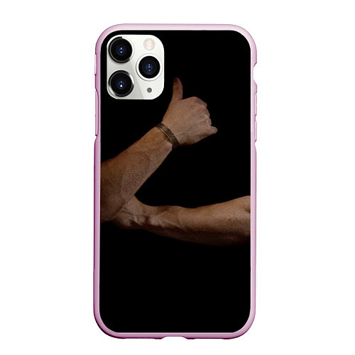 Чехол iPhone 11 Pro матовый Руки в темноте / 3D-Розовый – фото 1